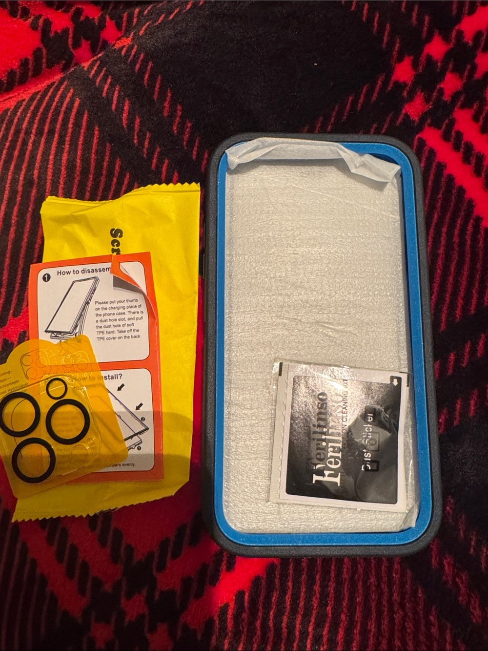 Universal Blue and Black Protective Phone Case with Accessory Kit